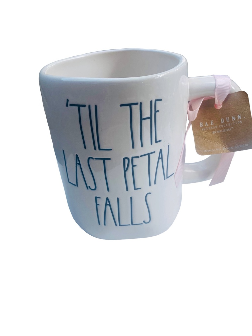 Rae Dunn Til The Last Petal Falls Mug Disney Beauty & The Beast Princess NWT
